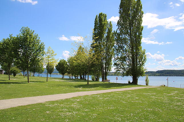 Vom Strandbad-Gebäude bis zum Seeufer ist bereits der von der Stadtverwaltung Radolfzell versprochene Weg entstanden.