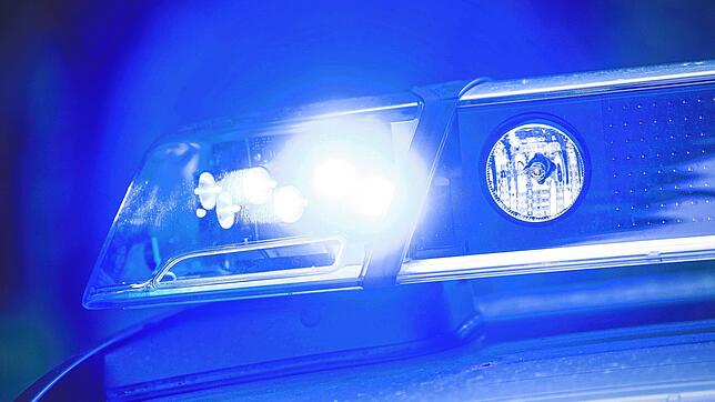 Ein Blaulicht leuchtet an einer Polizeistreife.