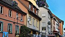 Die Blumenkugeln, die in der Innenstadt hängen, kommen bei den Bürgern gut an und sorgen für ein schönes Erscheinungsbild.