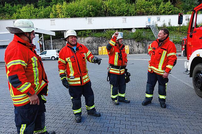 Bild 15: Gemeinsame Probe der Sto-Werkfeuerwehr und der Freiwilligen Feuerwehren