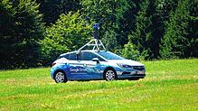 Das Kamera-Auto, als es die Sackgasse zurückfährt.
