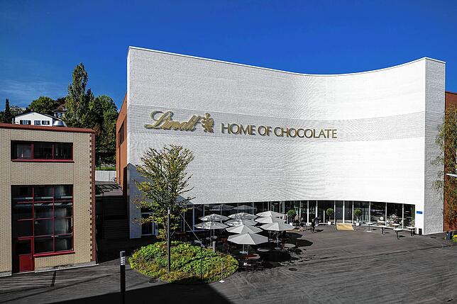 Das „Lindt Home of Chocolate“ im Schweizerischen Kilchberg am Zürichsee. Das Museum wurde im Herbst 2020 eröffnet.