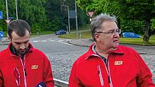 Der Regionalbeauftragte des ACE, Sven Hübschen (links), und Kreisvorsitzender Hansjörg Schmid analysiere das Verkehrsverhalten der ...