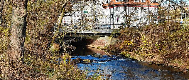 Schwelle unter der Bickenbrücke.