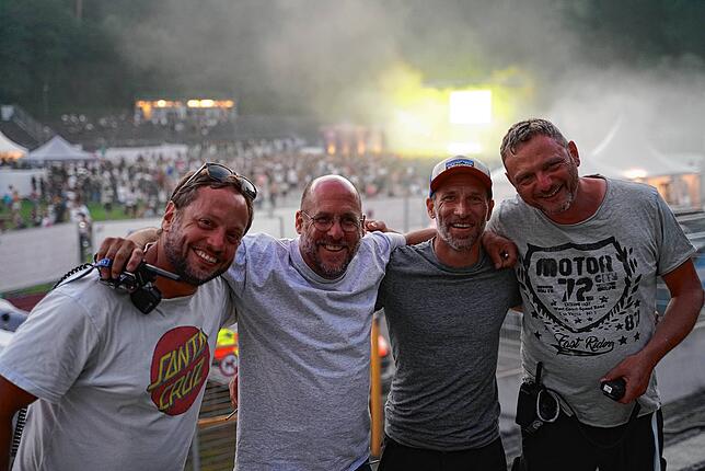 Alex Kreth, Kay und Björn Brüggemann und Tino Schumann (von links) haben das Gute-Zeit Festival auf die Beine gestellt.