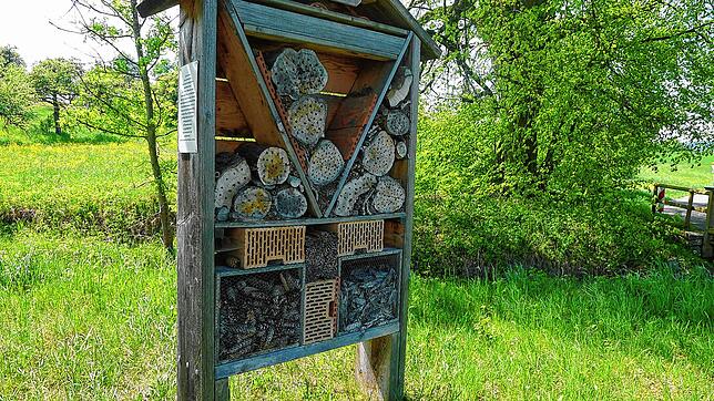 An der Landesstraße 204 in Richtung Urnau kurz vor der Abfahrt nach Roggenbeuren steht dieses beachtliche Insektenhotel, das von den ...