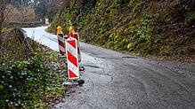 Deutlich sichtbar sind die Straßenschäden an der Harpolinger Straße in Bad Säckingen.