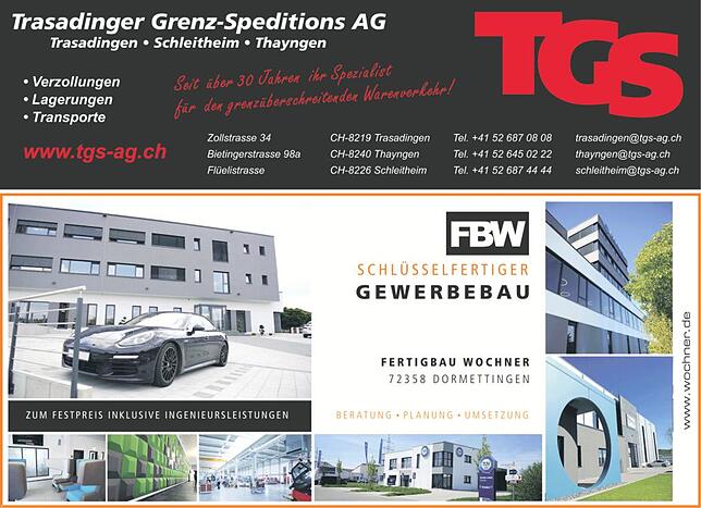 Bild 1: Rohbaufertigstellung bei TGS in Klettgau: Speditionsgebäude geht 2025 in Betrieb