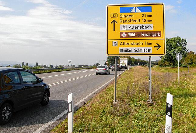 Im Osten von Allensbach beginnen Anfang November die Ausbauarbeiten für die B33.