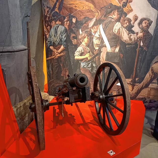 Diese Kanone aus dem Arsenal der Stadt Konstanz führten die Freischärler mit. Sie kam nach der Niederlage 1848 ins Karlsruher Zeughaus ...