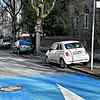 Der südliche Eingang der Schützenstraße aus Richtung Döbele.Vorn ist schon die blaue Radstraßenmarkierung zu erkennen, links der ...