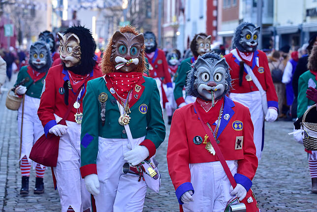 Bild 21: Die Katzenmusik marschiert in die Villinger Innenstadt ein