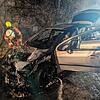 Von diesem Auto ist nicht mehr viel übrig: Zu einem Fahrzeugbrand ist es am Sonntagabend in der Engener Altstadt gekommen.