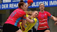 In die Zange genommen wurde die Allensbacherin Katja Allgaier gegen die HSG Stuttgart Metzingen.