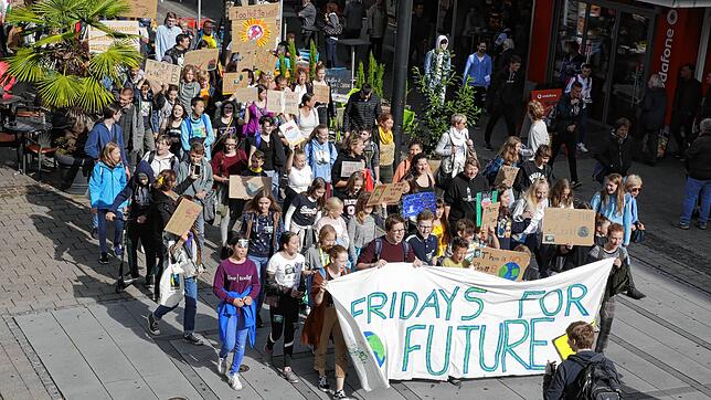 Eine klimaneutrale Stadt Singen &ndash; die Forderungen der Fridays-for-future-Bewegung, hier bei einer Demo in der Singener Innenstadt, ...