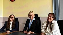 Sie führten das Jahresgespräch im Landgericht Hechingen (von links): Kristina Selig, Richterin und Pressesprecherin, Mechthild Weinland, ...