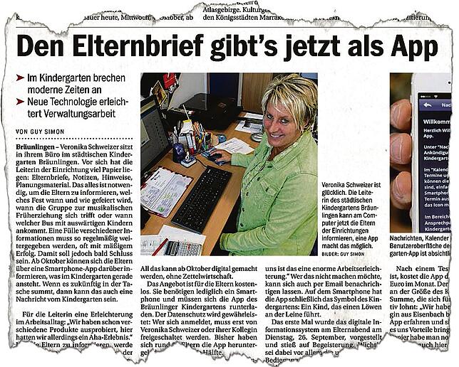Flexibilität auch bei der Elterninformation: Die gibt es seit Oktober 2017 in digitaler Form über eine Kindergarten-App.
