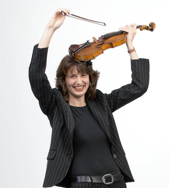 Susanne Schlegel Creutzburg, ehemalige Geigerin und Musikvermittlerin der Philharmonie.