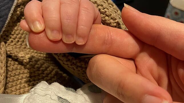 Ein neugeborenes Baby hält die Hand einer Erwachsenen. 2022 kamen 298 Radolfzeller Kinder auf die Welt.