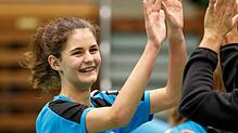Die erst 14-jährige Amelie Nunnenmacher feierte am Samstag ihr Debüt bei den Villinger Drittliga-Volleyballerinnen. Bild: Klein