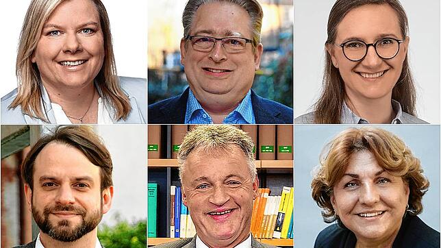 Die Kandidaten für den Wahlkreis Rottweil-Tuttlingen (von links oben): Maria-Lena Weiss (CDU), Mirko Witkowski (SPD), Annette Reif ...