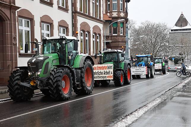 Bild 21: Traktoren umrunden die Stadt: Jetzt demonstrieren die Landwirte auch in Konstanz!