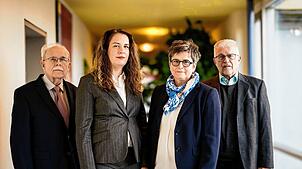 Viel Optimismus zu Jahresbeginn 2025 (von links): Caritas-Aufsichtsratsvorsitzender Wolfgang Müller-Fehrenbach, die neue Vorständin ...
