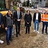 Freuen sich über den Baubeginn im Markelfinger Oberdorf (von links): Lukas Brunner (Planungsbüro Rapp), Andreas Blum (stellvertretender ...