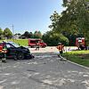Einsatzkräfte der Feuerwehr Laufenburg an der Unfallstelle in Hochsal.