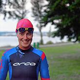 Ulrike Samsel läuft sonst Marathon und schwamm bisher nur im Rahmen von Triathlons. Die Seequerung ist ihr erster reiner Schwimmwettbewerb.