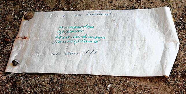 Der Absender der Flaschenpost: Vor 44 Jahren war das der Kindergarten Schillerstraße.