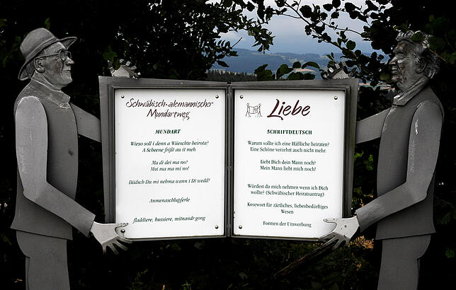 Auch wer sich in Schwaben verliebt und mit Kommunikationsproblemen kämpft, findet auf dem schwäbisch-alemannischen Mundartweg auf dem ...