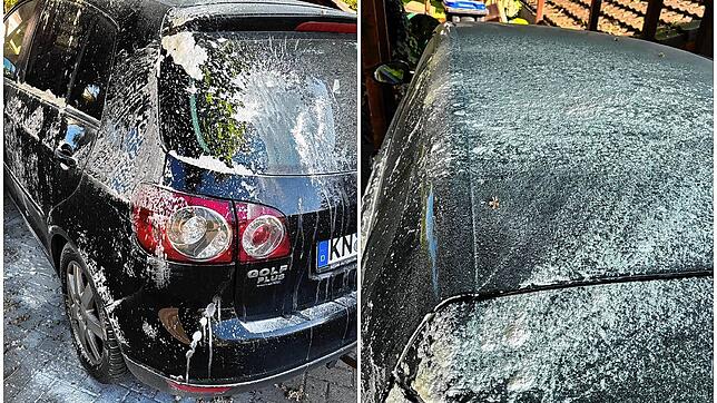 Mehrere Autos in Mühlhausen wurden am 1. Mai von unbekannten Tätern mutwillig beschmutzt.