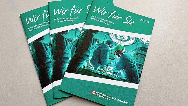 So sieht die Broschüre aus. Sie ist in Grün gehalten, ebenso wie der Krankenhaus-Förderverein.