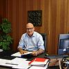 Bürgermeister Michael Rieger in seinem Büro im Rathaus. Er spricht über Herausforderungen, die die Corona-Krise für die Stadt brachte ...