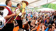 (Archivbild von 2016) Hochstimmung beim Reichenauer Wein- und Fischerfest: Die Musikvereine wissen genau, was den Besuchern gefällt.