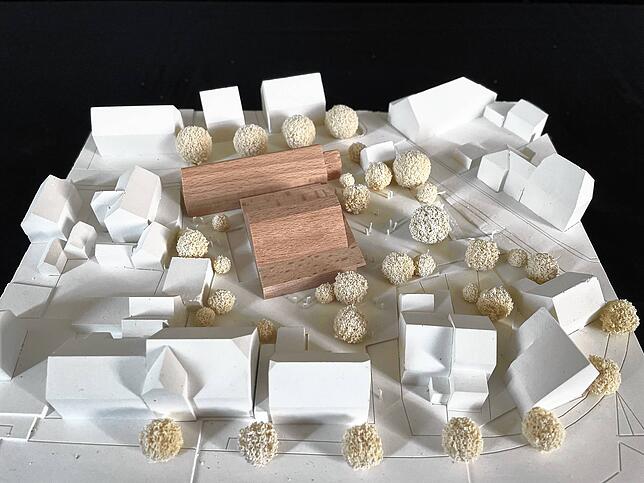 Der zweite Platz, entworfen von Eck Architekten und Torsten Kiefer Architekten mit Faktorgrün Landschaftsarchitekten bdla
