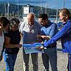 Sandra Domogalla, Leiterin Tourismus, Kultur und Marketing, Kämmerin Bettina Keller, Takelwart Alf Müller vom Segelclub Bodman, ...