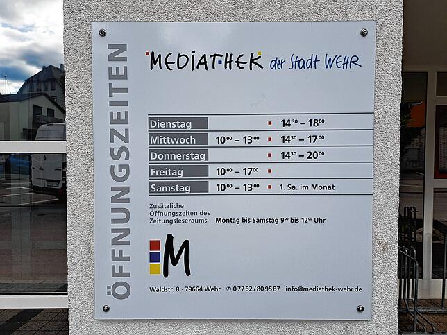 Öffnungszeit der Mediathek
