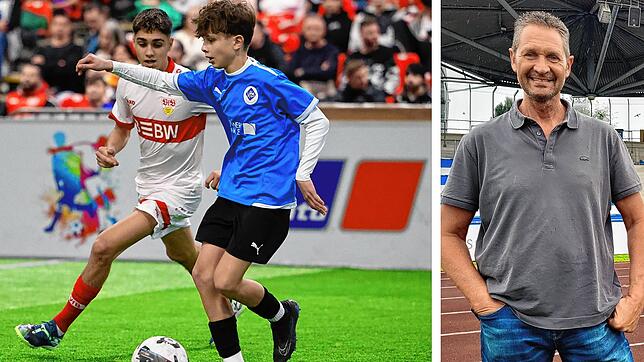 Der VfB Stuttgart (links im Bild) ist ein würdiger Sieger beim 20. MTU-Cup in Friedrichshafen, wie auch Organisator Klaus Segelbacher ...