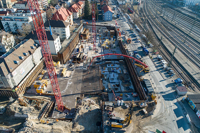 Bilder der Cano-Baustelle Ende Februar in Singen.