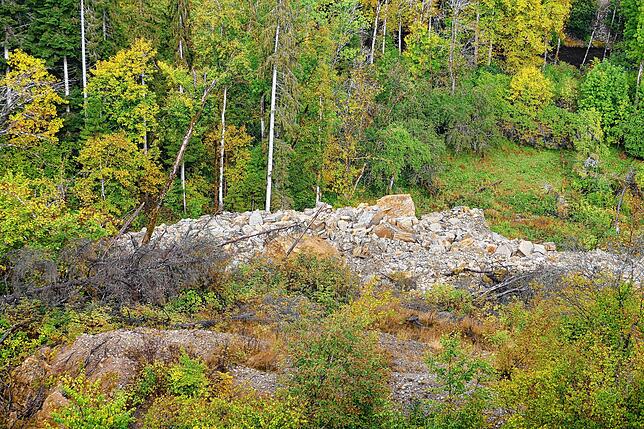 112.600 Kubikmeter Gestein waren am 6. März 2017 nördlich von Boll in die Wutachschlucht abgerutscht.