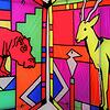 In dieser Reihe von Hexagon-Drachen sind immer wieder Tiere zu sehen. Die Gestaltung erinnert mal an indianische mal an afrikanische ...