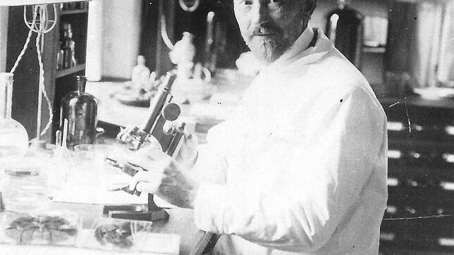 Hirnforscher Korbinian Brodmann in seinem Labor.