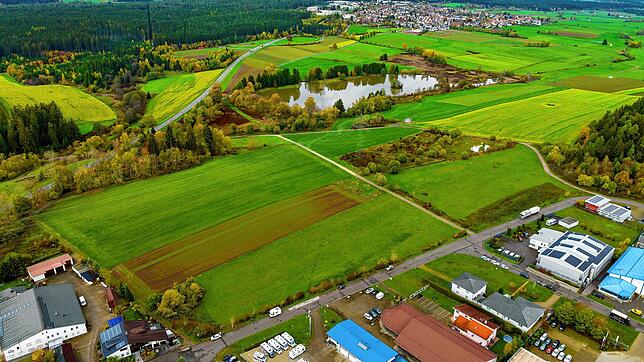 Hier soll das neue B 523-Stück um die Südspitze des Mönchsees herum Richtung Norden abschwenken. Am See entlang ist die Straße auf ...