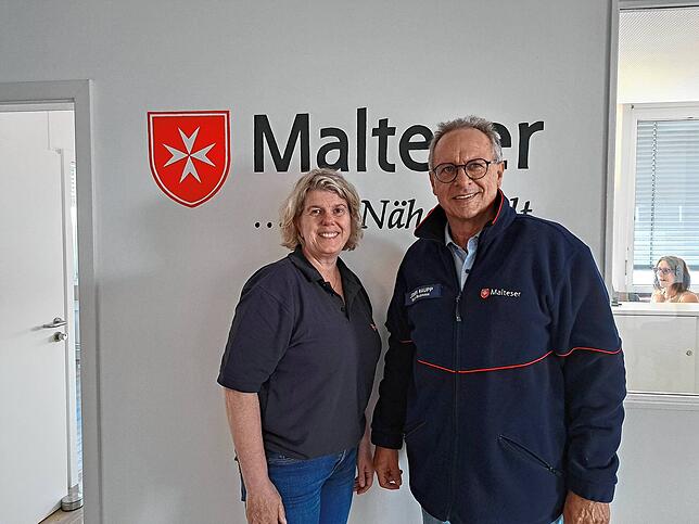 Silvia Baumann und Jürgen Raupp von den Maltesern. Sie wünschen sich in der Gesellschaft mehr Bewusstsein für die Notwendigkeit von ...