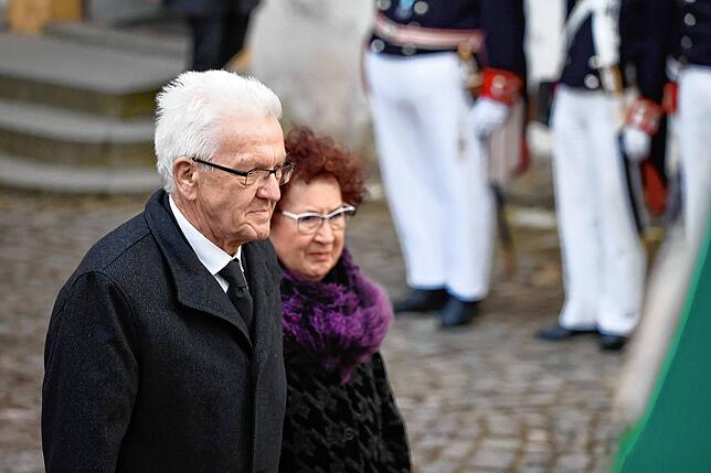 Winfried Kretschmann (Bündnis 90/Die Grünen), Ministerpräsident von Baden-Württemberg, und seine Frau Gerlinde.