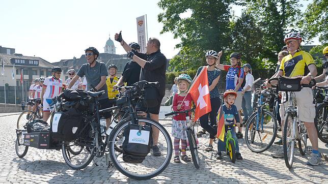 Schon 2018 war die Beteiligung am Stadtradeln in Rheinfelden groß. Das Bild zeigt die Eröffnung im vergangenen Jahr.