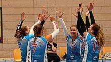 Beim Derbyssieg über Villingen gab es für die USC-Frauen außer im ersten Satz reichlich Grund zum Jubeln.