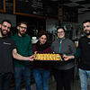 Sie freuen sich über ihren Anfangserfolg, das Team der Damaszener: Mohammad Alnahhas, Mahmoud Mahmoud, Debora Cerrato, Maria Culebras ...